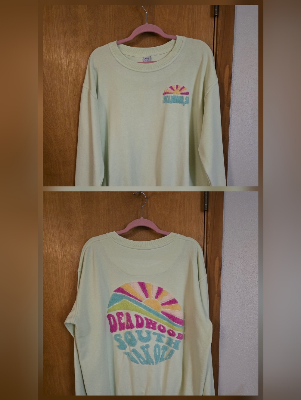 Ragwear Deadwood South Dakota Crewneck Sweatshirt Womens XXL Green EUC